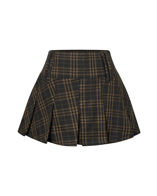 DIMOIR Brown Plaid Mini Skirts